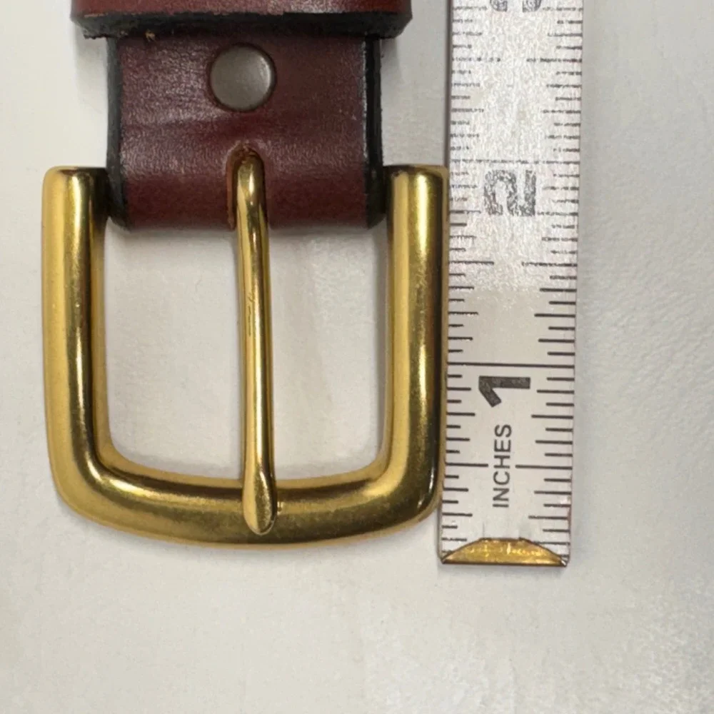 Leegin Leather Belt Mens 38 Brown Brass Buckle Casual‎ Western Workwear Heritage